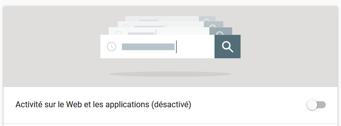 Desactiver les activités sur le web et les applications de Google