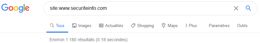 Google Dorks exemple avec site