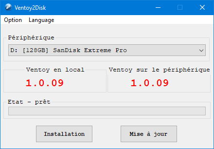 Installation de Ventoy sur une clé USB