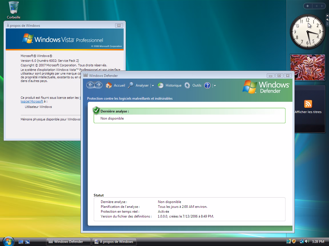 Windows Defender dans windows vista